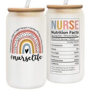 Nurse Gifts for Women - Nurses Week Gifts, Nurse Appreciation Gifts - Gifts for Nurses Women, Nursing Gifts, New Nurse, Nurses Gifts - RN Gifts for Nurses, Nurse Practitioner Gifts - 16 Oz Can Glass