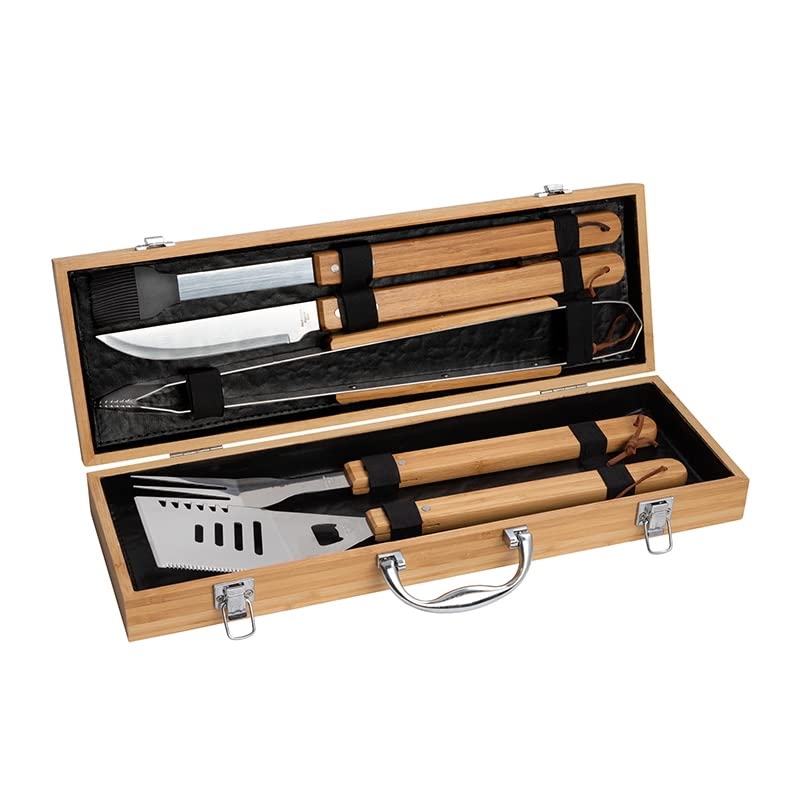 Gift for Dad's Personalized Grilling Tools and Apron BBQ Set Ideal for Fathers Who Love to Grill