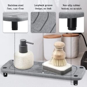 Yipem 2 Pcs Sink Caddy Instant Dry Sink Organizer Fast Drying Stone for Kitchen Counter, Diatomaceous Water Absorbing Stone Sink Tray Quick Dry Sink Stone for Home Decor