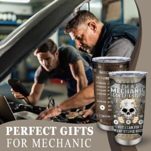 Pudmaple Mechanic Gifts, Cool Mechanic Gifts for Men, Mechanical Engineering Gifts, Gift for Mechanics Man, Best Mechanic Gift Ideas, Mechanic Water Glasses, Mechanic 20oz Tumbler for Dad/Son/Husband