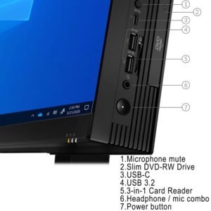 Lenovo ThinkCentre M70a 21.5" FHD AIO Business All-in-One Desktop Computer, Intel Hexa-Core i5-10400 (Beat i7-8700), 16GB DDR4 RAM, 512GB PCIe SSD, DVDRW, WiFi, BT 5.0, Windows 10 Pro