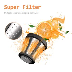 whall Slow Juicer, Masticating Juicer, Celery Juicer Machines, Cold Press Juicer Machines Vegetable and Fruit, Juicers with Quiet Motor & Reverse Function, Easy to Clean with Brush,BPA Free,Black