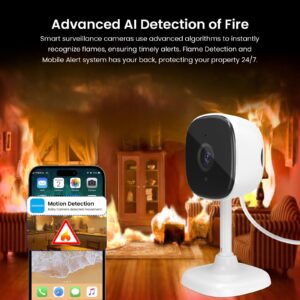 AMOROM Indoor Camera for Home Security, 3MP Pet Cameras with Night Vision, Motion Detection, Privacy Mode, 2-Way Audio, Compatible with Alexa/Google Assistant, 2.4GHz WiFi, 1 Pack