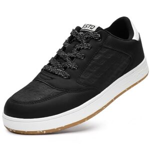 stq skate shoes for women black sneakers fashion lace up skateboard shoes comfortable non slip graphite black size 7