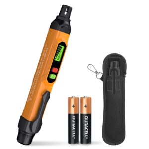 gas leak detector -vitite natural and propane gas detector for home; mini portable gas alarm for locate combustible gas leaks like lpg, lng, sewer gas (includes 2 batteries & carrying pouch) - orange