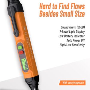 Gas Leak Detector -VITITE Natural and Propane Gas Detector for Home; Mini Portable Gas Alarm for Locate Combustible Gas Leaks Like LPG, LNG, Sewer Gas (Includes 2 Batteries & Carrying Pouch) - Orange