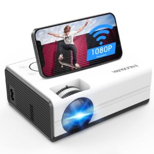 enuosuma mini wifi projector 7500l, 2023 upgrade portable video projector with synchronize smartphone screen for home outdoor, movies projector support 1080p, compatible with ios/android/hdmi/usb/av