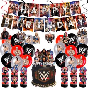 wrestling birthday party decoration, wrestling boxing match party supplies