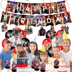 Wrestling Birthday Party Decoration, Wrestling Boxing Match Party Supplies