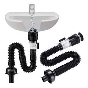 bathroom sink drain kit with flexible expandable p-trap sink drain pipe tube anti-odor bathroom sink drain pipe for 1-1/4",1-1/2" and 2'' drain hole