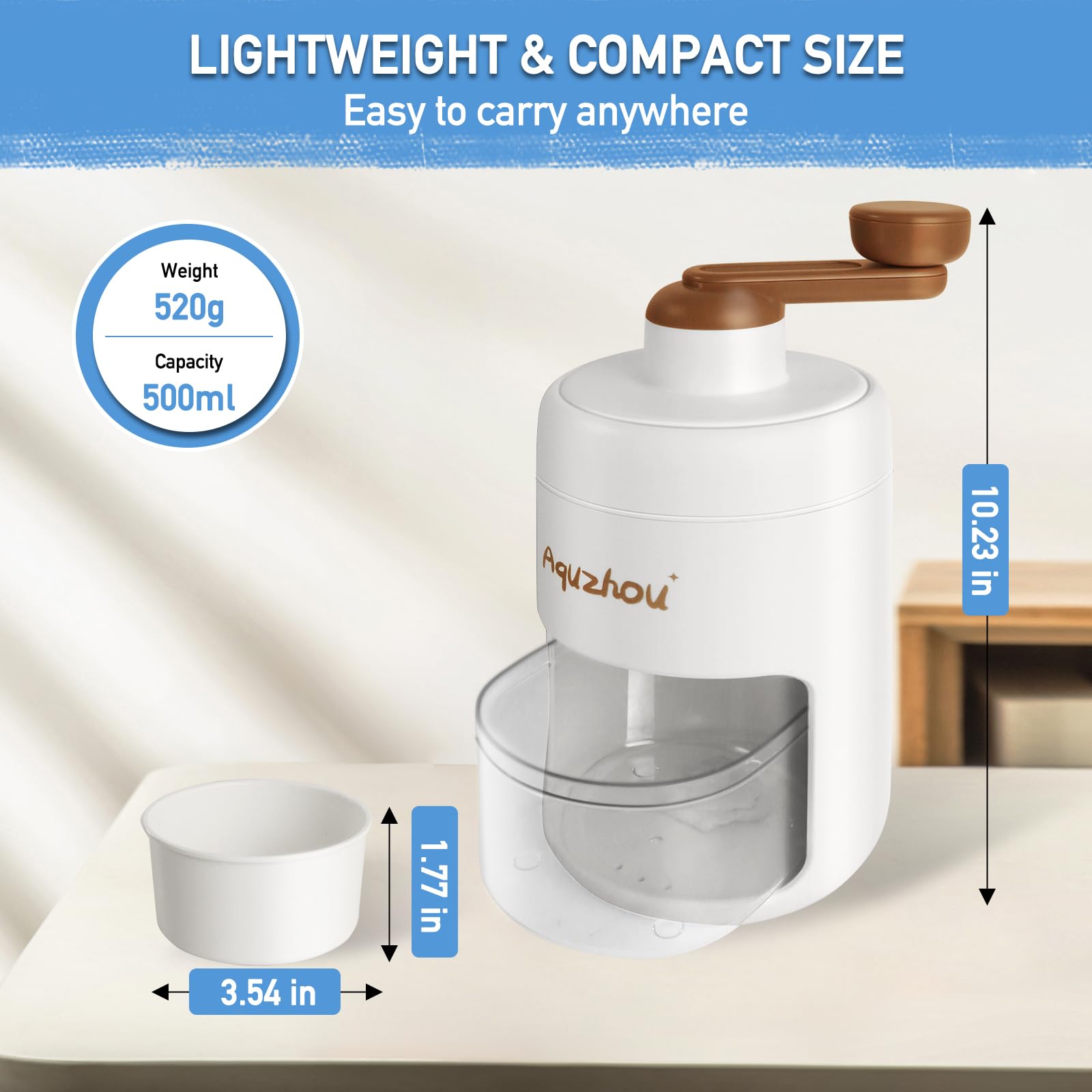 Snow Cone Machine Shaved Ice Machine, Slushy Machine, Portable Ice Crusher Ice Shaver Machine with Free Ice Cube Trays