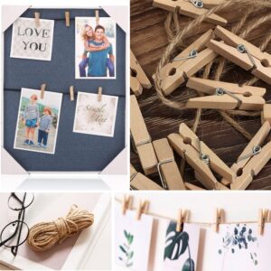 1.4 Inch Mini Clothes Pins for Photo, 130 Pcs Small Clothes Pins, Wooden Clothespins for Baby Shower, Party, Crafts DIY Project