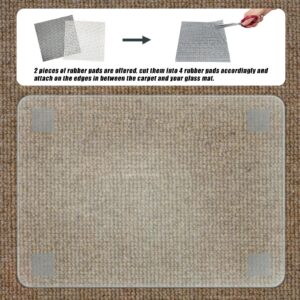 SHAREWIN Office Chair Mat for Carpet/Hardwood Floor- Tempered Glass Desk Chair Mat fo Office Home 1/5” Thick, Heavy Duty Under Desk Protector, Computer Gaming Chair Mat w/Anti-Slip Pads, 46” x 35”