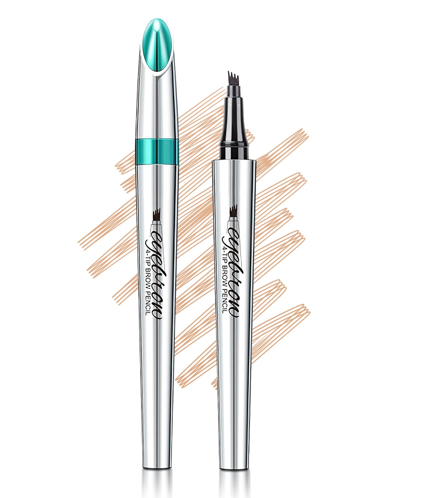 Eyebrow Pencil Eyebrow Microblading Pen - Eyebrow Pen Micro 4 Point Brow Pen Lift & Snatch, Brow Pencil Long-Lasting, Waterproof & Smudge-proof, Eye Makeup for Glossier Brow Flick (Light Brown)