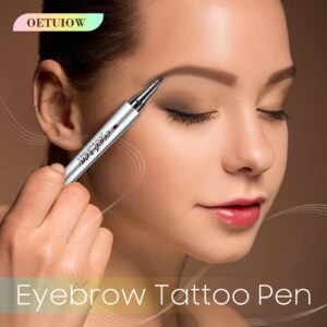 Eyebrow Pencil Eyebrow Microblading Pen - Eyebrow Pen Micro 4 Point Brow Pen Lift & Snatch, Brow Pencil Long-Lasting, Waterproof & Smudge-proof, Eye Makeup for Glossier Brow Flick (Light Brown)