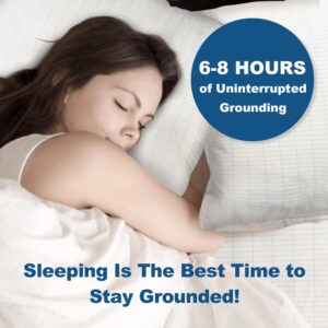 Grounding Sheets for Bed, Conductive Silver Grounded Sheet for Sleeping, Earth Grounding Mattress Kit with Cord, Therapy Grounding Product, Queen, King, Full, Twin (25 x 52 inch)