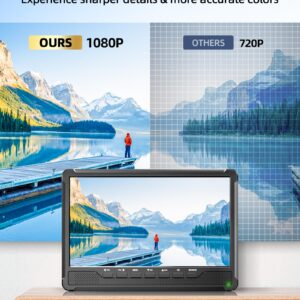 DESOBRY 11.5" Portable TV with Antenna Atsc Tune, 10.5" HD IPS Screen Rechargeable Mini TV Portable with Dual Speaker Stand, Support HDMI USB RCA Input, Small TV for Kitchen Camping Car