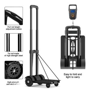 Folding Hand Truck,110 lbs Dolly Cart with Wheels for Moving, Solid Construction Utility Cart Compact and Lightweight for Moving/Shopping/Travel/Office Use