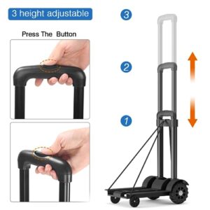 Folding Hand Truck,110 lbs Dolly Cart with Wheels for Moving, Solid Construction Utility Cart Compact and Lightweight for Moving/Shopping/Travel/Office Use