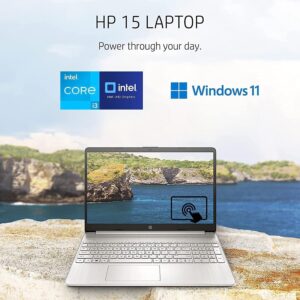 HP Newest 15 15.6" Touchscreen Laptop Computer, Intel Core i3 1115G4 up to 3.2GHz (Beat i5-10210U), 64GB DDR4 RAM, 2TB PCIe SSD, WiFi, Bluetooth, Natural Silver, Windows 11 S,BROAG 64GB Flash Stylus