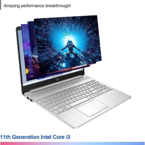 HP Newest 15 15.6" Touchscreen Laptop Computer, Intel Core i3 1115G4 up to 3.2GHz (Beat i5-10210U), 64GB DDR4 RAM, 2TB PCIe SSD, WiFi, Bluetooth, Natural Silver, Windows 11 S,BROAG 64GB Flash Stylus