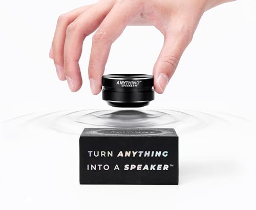 Anything Speaker - Portable Mini Bluetooth Speaker 2024 - Turn Anything Into A Speaker - Wireless Bone Conduction Induction Vibration Humbird + Gift Box - Travel Sized, 360° Sound (Black)