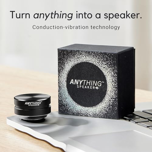 Anything Speaker - Portable Mini Bluetooth Speaker 2024 - Turn Anything Into A Speaker - Wireless Bone Conduction Induction Vibration Humbird + Gift Box - Travel Sized, 360° Sound (Black)