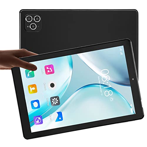 HD Tablet, US Plug 100‑240V 2 Card Slots Dual Camera Office for Business (Black)