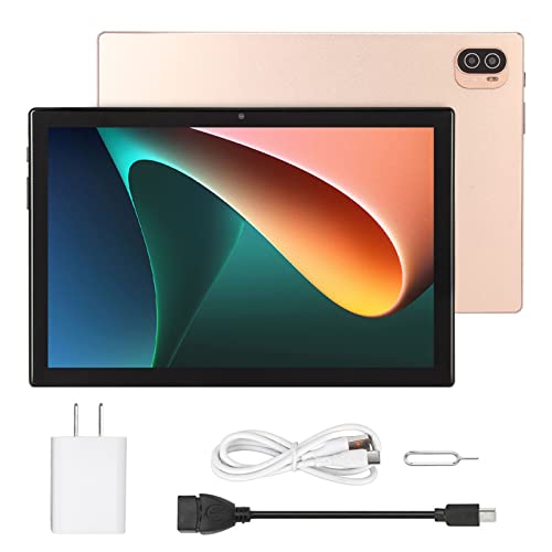 Soraz Office Tablet, Octa Core Tablet PC 8GB RAM 256GB ROM US Plug 100‑240V (Gold)