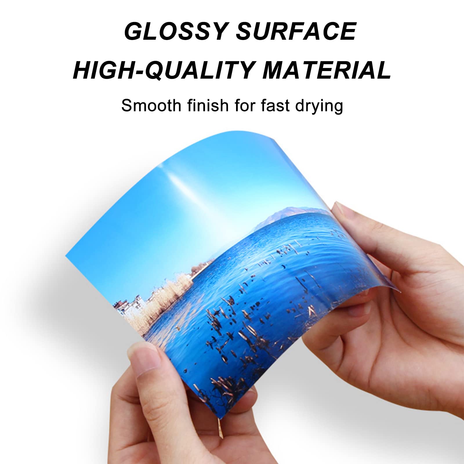 ESHANG Glossy Thin Printer Paper 8.5x11 Inches 100 Sheets for DIY Chip Bag and Custom Party Favors 30LB