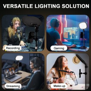 Video Conference Light for Zoom Meeting - mmcrz LED Ring Light for Computer, Adjustable Brightness & 5 Color Temperatures Zoom Light with Flexible Stand & Phone Holder Fit for LiveStream, Video Call