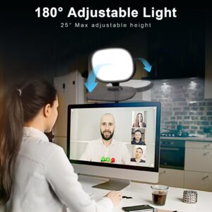 Video Conference Light for Zoom Meeting - mmcrz LED Ring Light for Computer, Adjustable Brightness & 5 Color Temperatures Zoom Light with Flexible Stand & Phone Holder Fit for LiveStream, Video Call