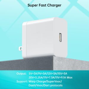 100W for Oneplus 12 12R 11 Charger, Supervooc 80W Warp Charger 65W 30W for Oneplus 10 9 Pro 10T 10R 8T 8 7T 7 Pro Open Nord 2T CE 3 2 Lite N30 N20 N10 9R 6T One Plus Oppo Realme Fast Charge 5ft Cable