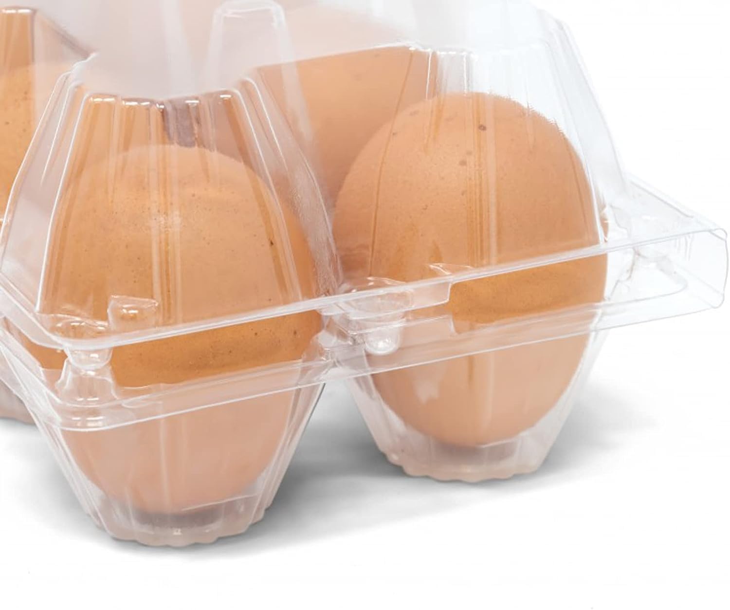 60 Pack Plastic Egg Cartons Cheap Bulk One Dozen Clear Empty Egg Cartons for Chicken Eggs, Reusable Egg Carton for Home Ranch Chicken Farm, Commercial Business Market Display, 2x6 Grids, Large