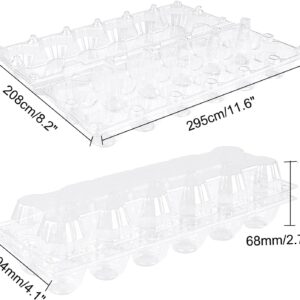 60 Pack Plastic Egg Cartons Cheap Bulk One Dozen Clear Empty Egg Cartons for Chicken Eggs, Reusable Egg Carton for Home Ranch Chicken Farm, Commercial Business Market Display, 2x6 Grids, Large