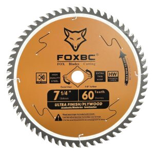 foxbc 7-1/4" circular saw blade 60-tooth replacement for freud diablo d0760a d0760x, dewalt dwa171460 ultra fine finish circular saw blade