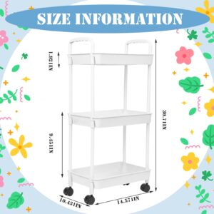 Ripeng 3 Tier Movable Baby Diaper Cart Diaper Storage Cart Newborn Storage Cart Diaper Caddy Organizer Mobile Diaper Shelving Unit Cart for Baby Nursery Cart Changing Table (White)