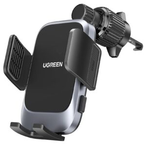 ugreen car phone holder mount with swing arm not block air vent, phone mount for car wider clamp clip cell phone holder air vent compatible with iphone 15 14 pro max plus 4.7"-7.2" smartphones