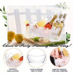 Barafat Ice Buckets for Parties (5.5L)& Ice Bucket Scoop, Clear Acrylic Champagne Bucket, Drinks Beverage Tub for Cocktail Bar, Wine, Beer, Soda