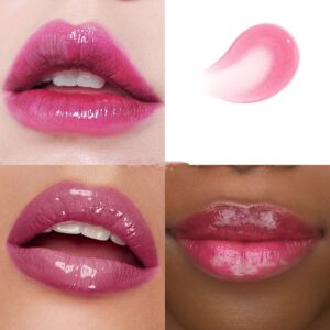 Melemando Changing Lip Gloss Non-sticky Moisturizing Lip Oil Gloss Nourishing Shiny Glossy Lipgloss for Lip Care and Dry Lip with Big Brush