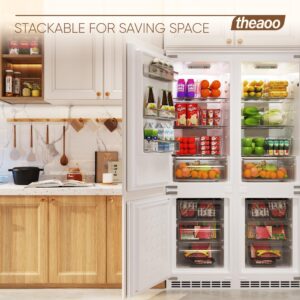 Clear Pantry Storage Bins, 8 Pack Plastic Storage Bins, Large Refrigerator Organizer Bins with Handle for Pantry Organization and Storage,Perfect for Freezer, Kitchen, Countertops, Cabinets, Bathroom