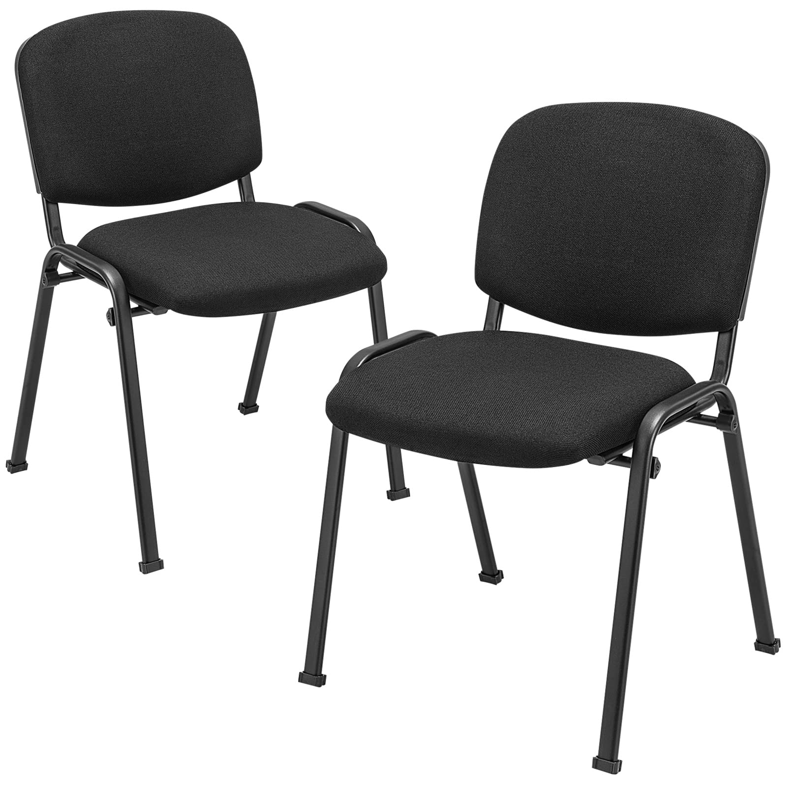 Tangkula Conference Room Chairs Set of 8, Stackable Office Guest Chairs with Upholstered Back & Seat, Ergonomic Office Reception Chairs for Waiting Room, Meeting Room, Reception, Black