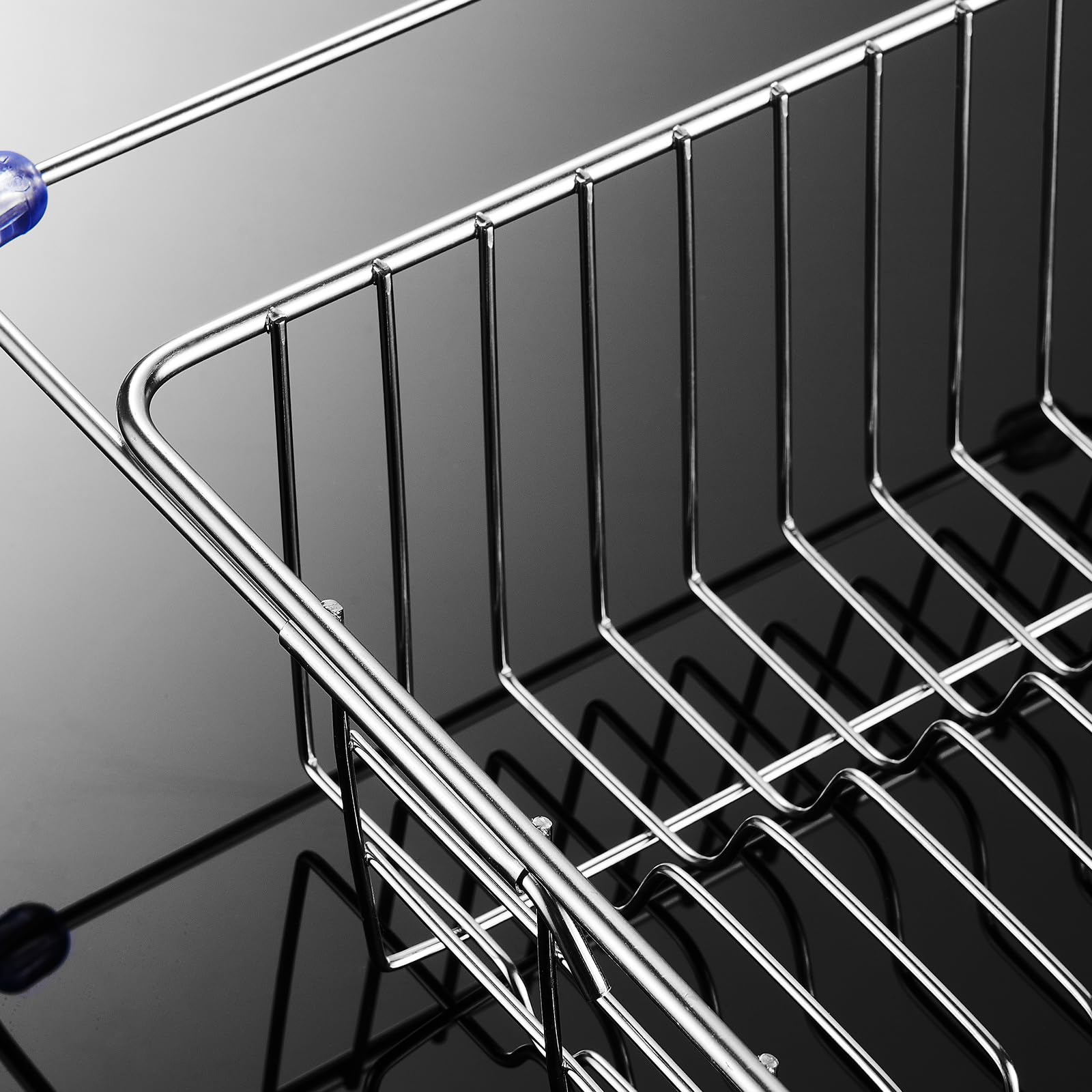 JOYACE Expandable Dish Drying Rack,Over The Sink Dish Drying Rack,in Sink Or On Counter Dish Rack Basket Shelf,Stainless Steel Wire Sink Drainage Basket,Adjustable Rustproof Dish Drainer(15''-21'')