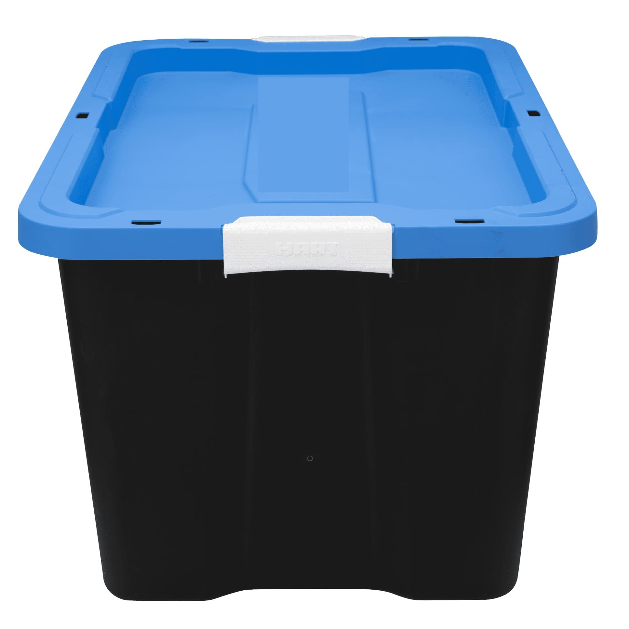 LINCCI 27 Gallon Heavy Duty Latching Plastic Storage Bin Container, Black, Set of 4 L8