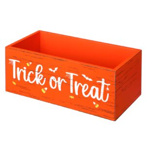 sintuff halloween candy bowl wooden funny candy dish trick or treat large halloween candy dish holders wood serving bowl tableware for halloween parties decorations corn holiday decor (trick or treat)