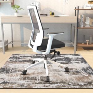 bsmathom office chair mat for hardwood and tile floor, computer gaming chair mat for rolling chairs, multi-purpose desk chair mat, large anti-slip floor protector for home office (grey,48"x36")