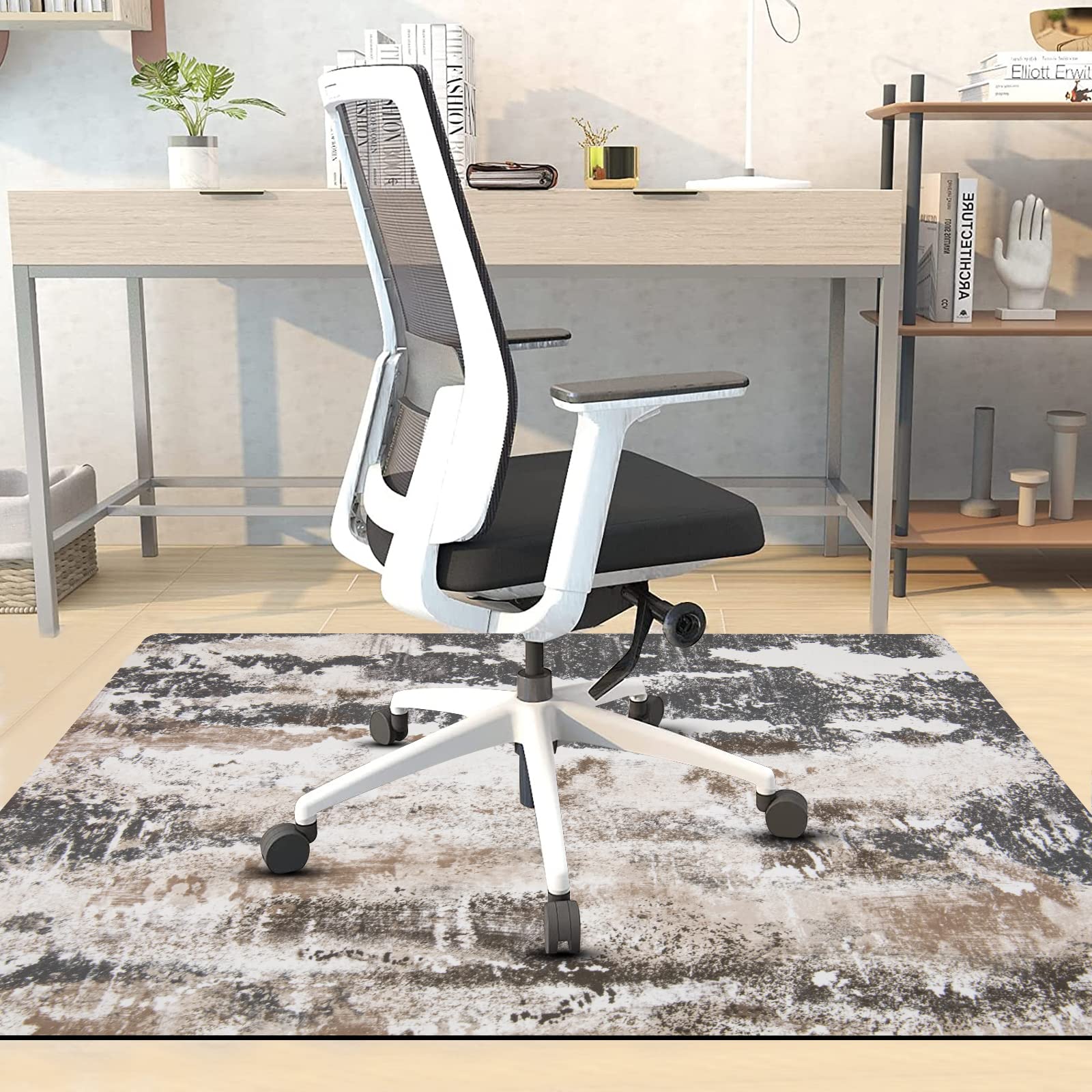 Bsmathom Office Chair Mat for Hardwood and Tile Floor, Computer Gaming Chair Mat for Rolling Chairs, Multi-Purpose Desk Chair Mat, Large Anti-Slip Floor Protector for Home Office (Grey,48"x36")