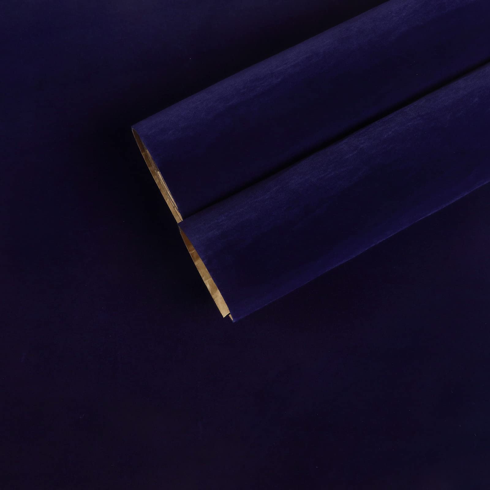 CHIHUT Dark Blue Self Adhesive Velvet Drawer Liner for Jewelry Dresser Velvet Wallpaper Peel and Stick Velvet Flocking Liner Soft Felt Fabric Contact Paper for Jewelry Box Liner DIY Craft 17.7''x236''