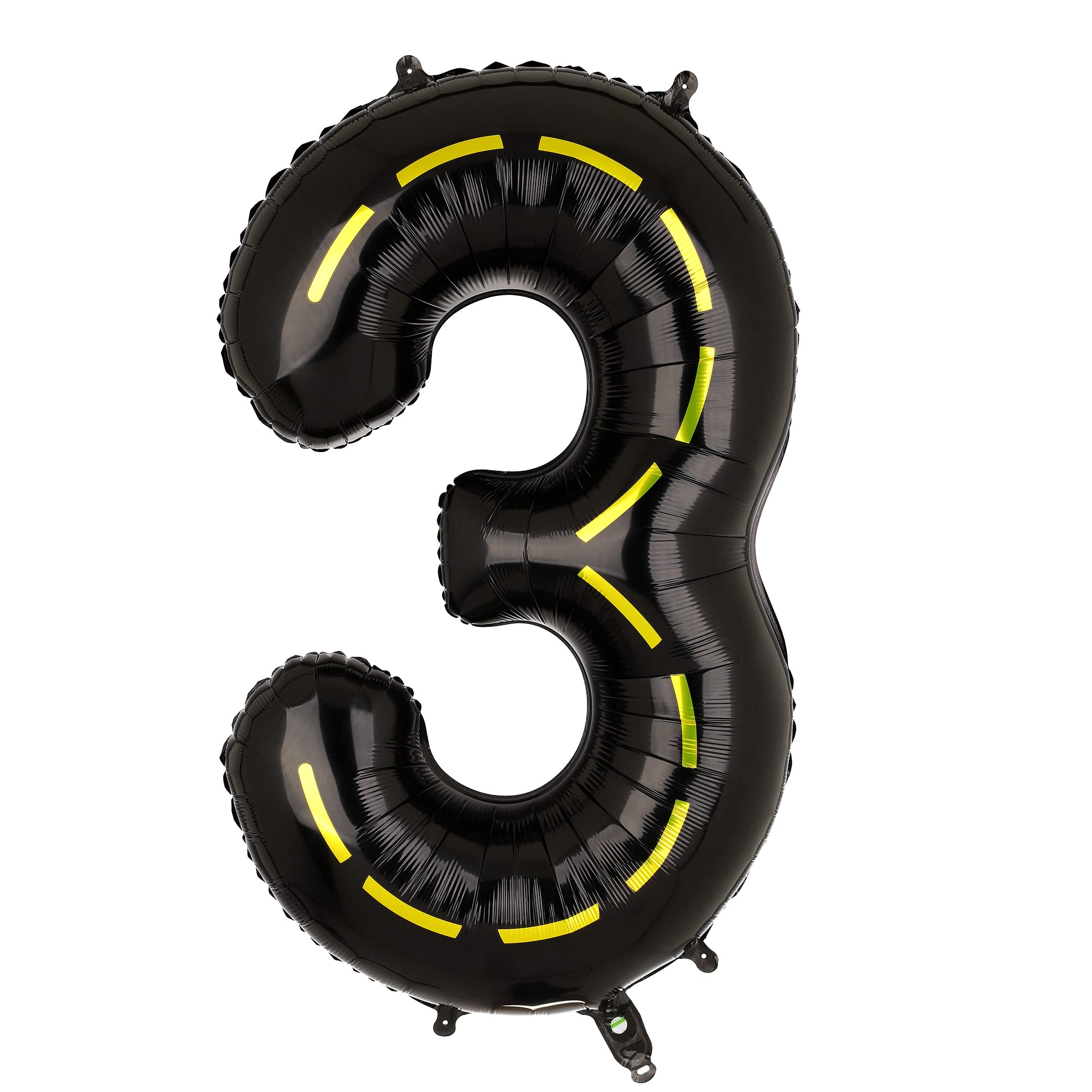 Construction Balloons 40 Inch Construction Number Balloon 3 Black Construction Truck Themed Bulldozer Dump Truck Foil Mylar Balloon Three Years Old Baby 3rd Birthday Party Decor Supplies