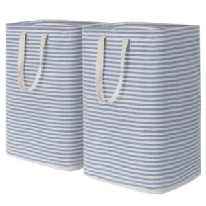 lifewit 2 pack laundry hamper large collapsible laundry baskets, freestanding waterproof clothes hamper with easy carry handles in laundry room bedroom bathroom college dorm for adults, blue, 2 x 75l